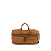Brunello Cucinelli Brown Calf Leather Trolley Travel Bag