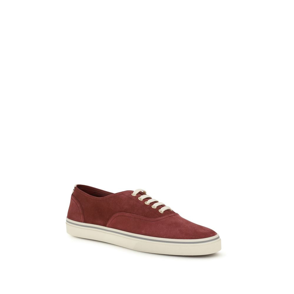 Brunello Cucinelli Bordeaux Calf Leather Low Top Sneakers