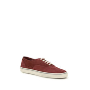 Brunello Cucinelli Bordeaux Calf Leather Low Top Sneakers
