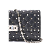 Valentino Garavani Black Lambskin Shoulder Bag