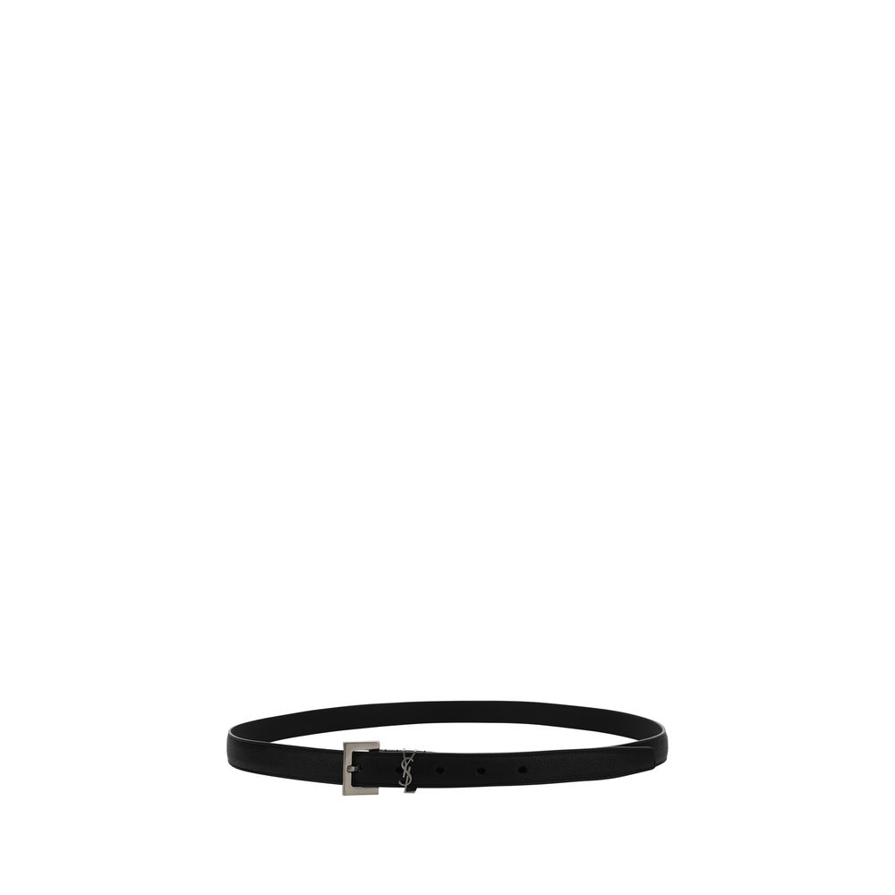 Saint Laurent Black Lambskin Regular Belt