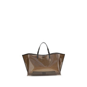 Staud Brown PVC Christos Tote Bag