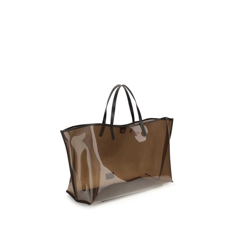 Staud Brown PVC Christos Tote Bag