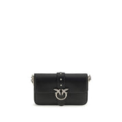 PINKO Black Calf Leather Shoulder Bag