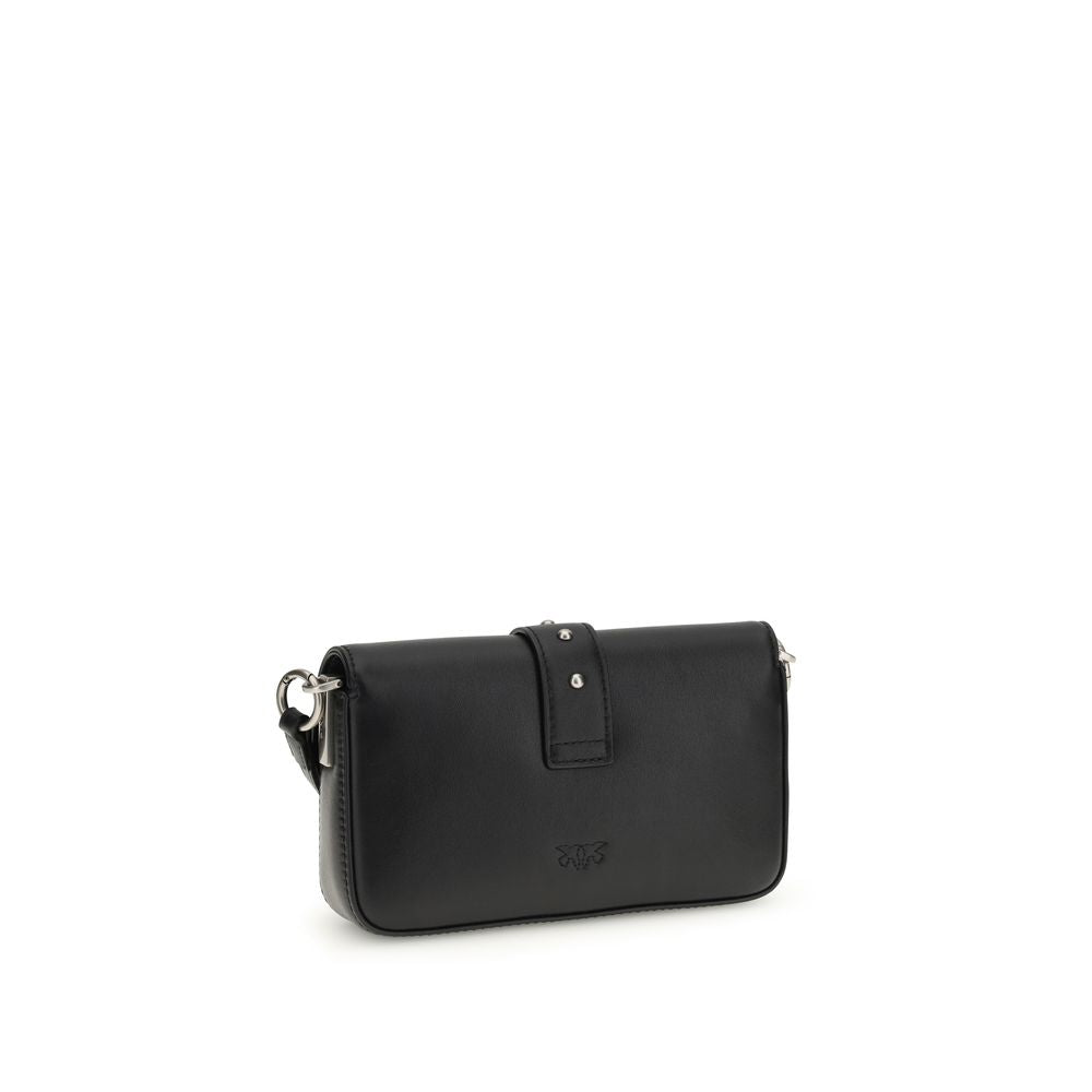 PINKO Black Calf Leather Shoulder Bag