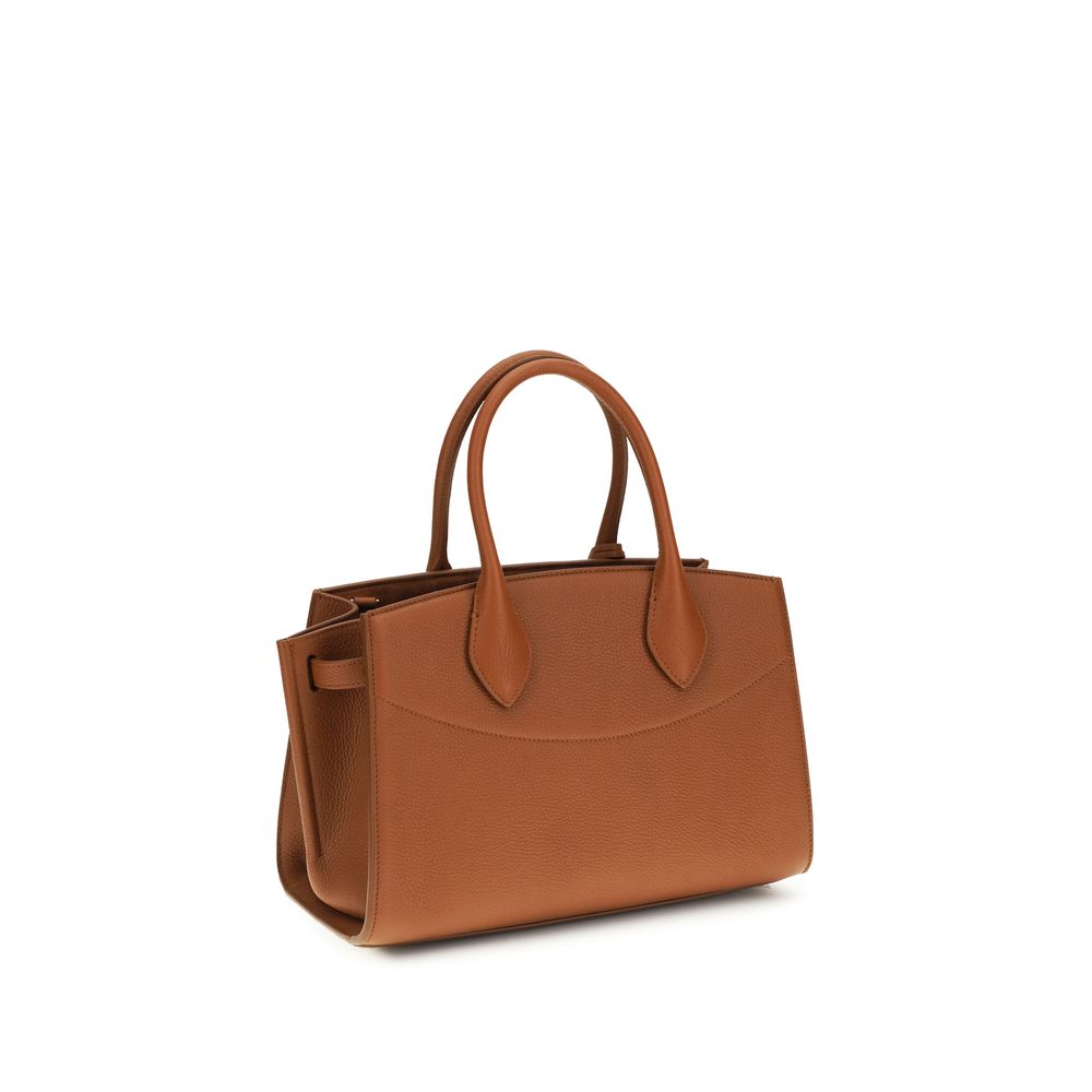 Ferragamo Brown Calf Leather Studio Shoulder Bag