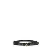 Ferragamo Black Calf Leather Gancini Belt