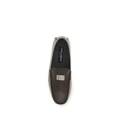 Dolce & Gabbana Brown Calf Leather Slip-On Loafers