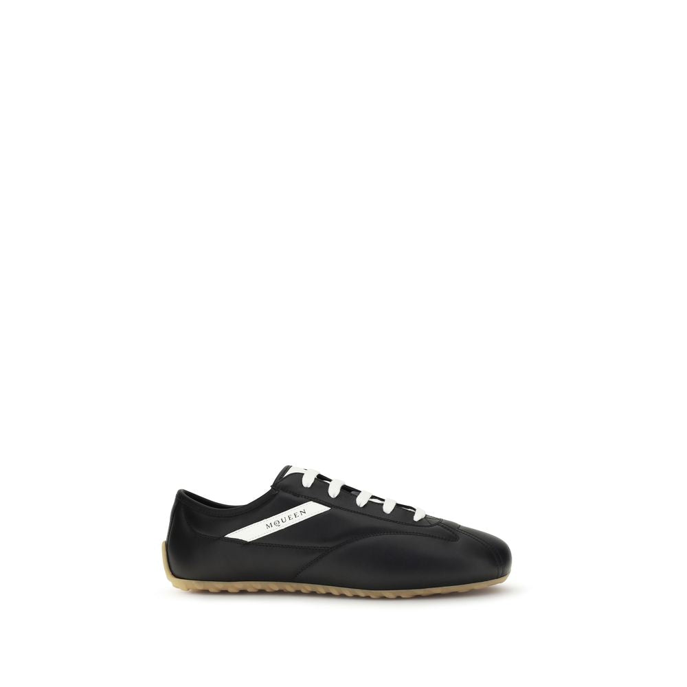 Alexander McQueen Black Calf Leather Low Top Sneakers