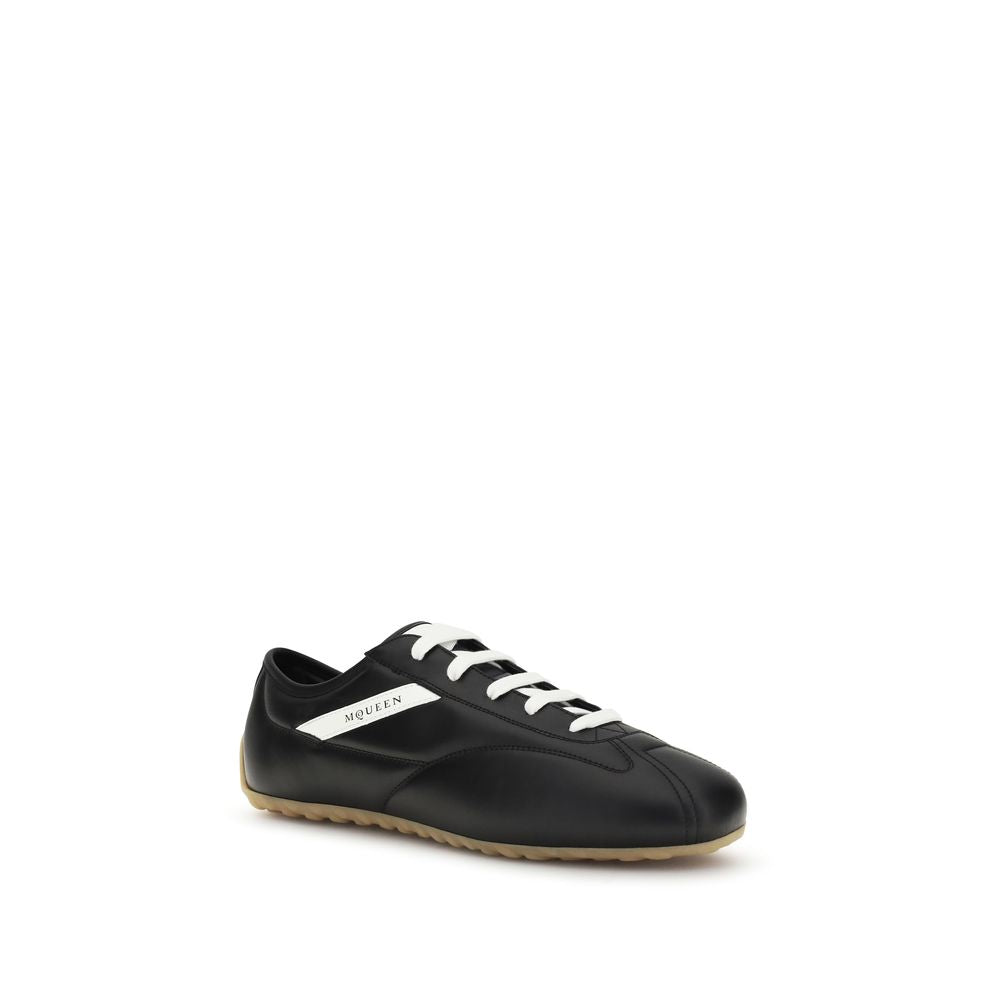 Alexander McQueen Black Calf Leather Low Top Sneakers