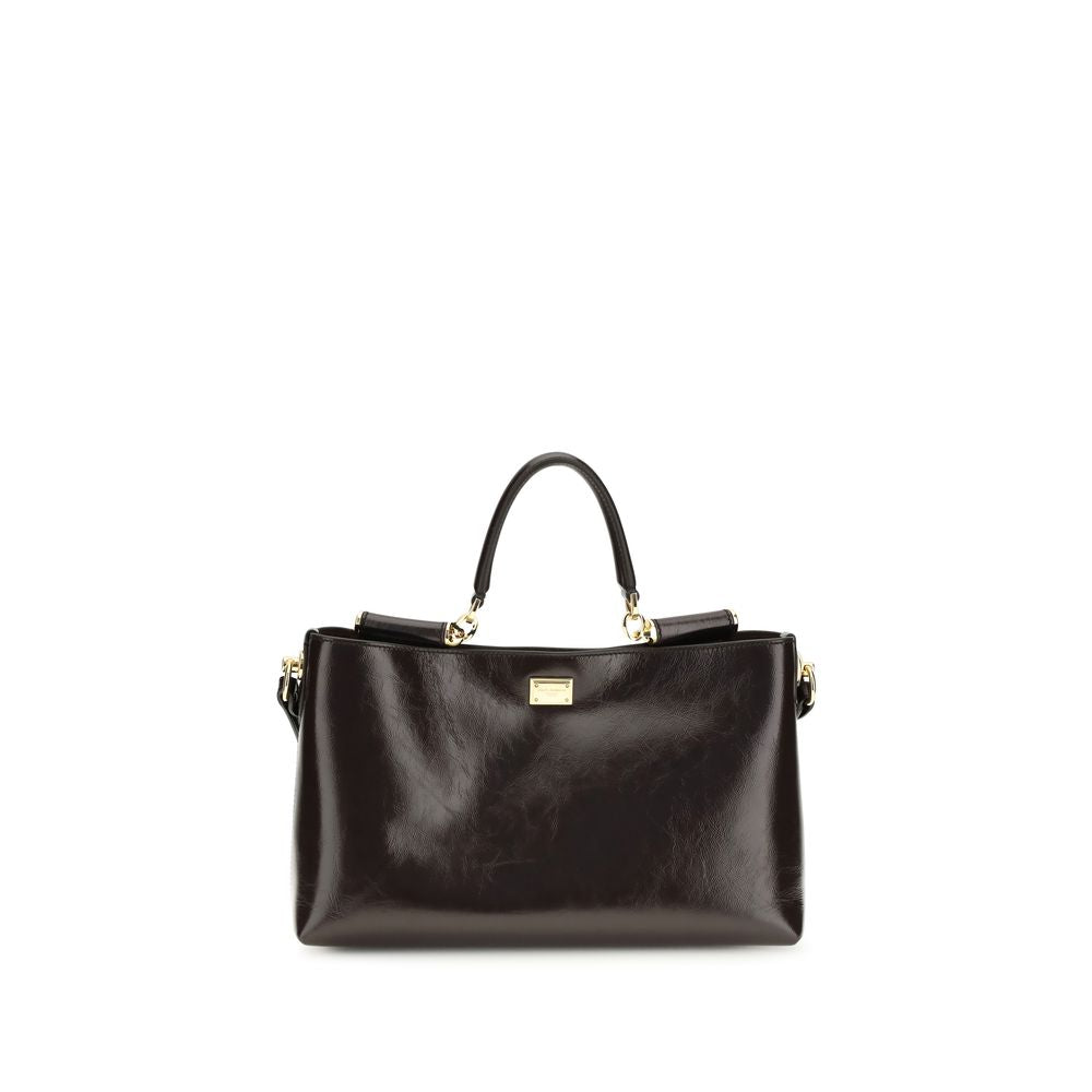 Dolce & Gabbana Brown Calf Leather Vittoria Medium Handbag