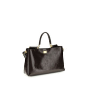 Dolce & Gabbana Brown Calf Leather Vittoria Medium Handbag
