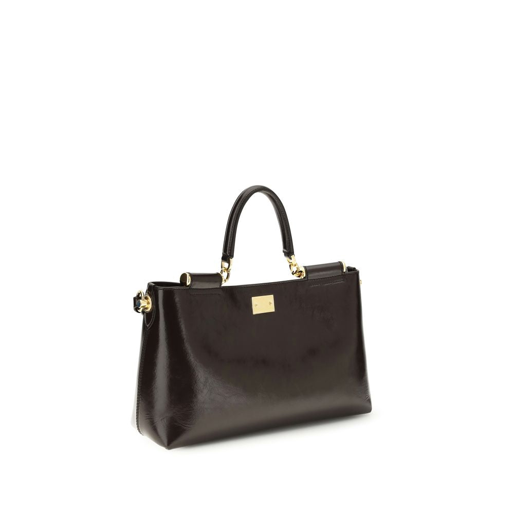 Dolce & Gabbana Brown Calf Leather Vittoria Medium Handbag