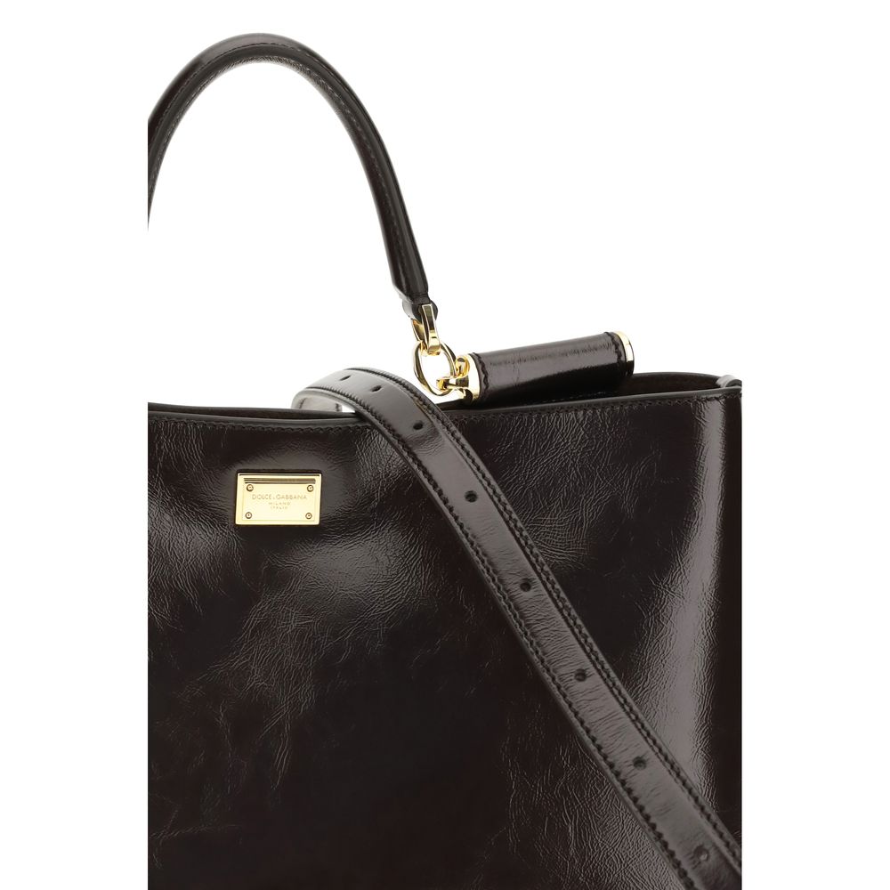 Dolce & Gabbana Brown Calf Leather Vittoria Medium Handbag