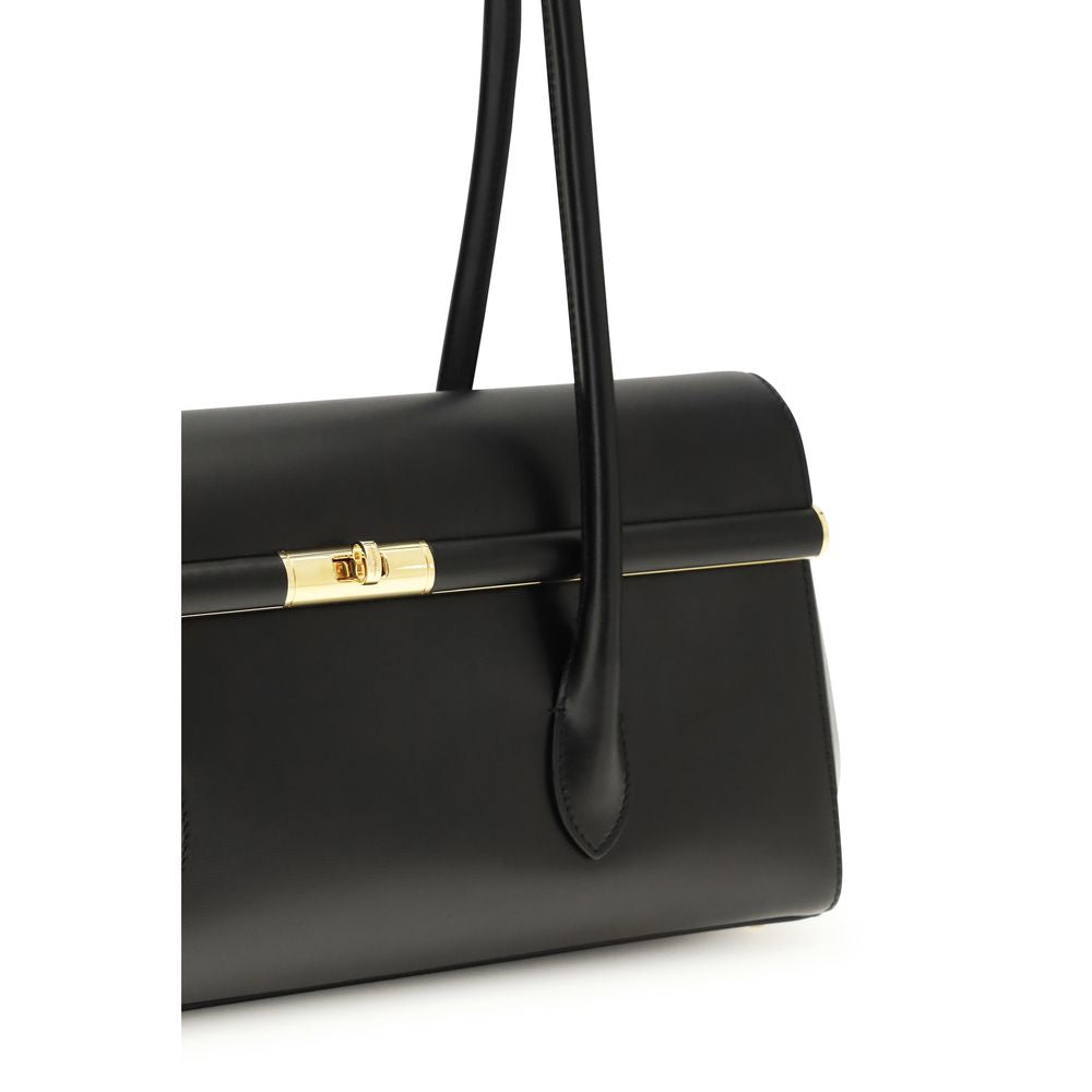 Dolce & Gabbana Black Calf Leather Marlene Shoulder Bag