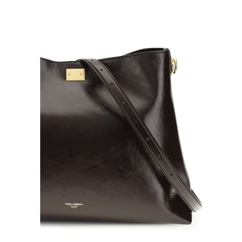 Dolce & Gabbana Brown Calf Leather Shoulder Bag