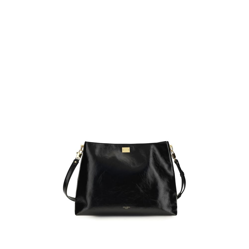 Dolce & Gabbana Black Calf Leather Shoulder Bag