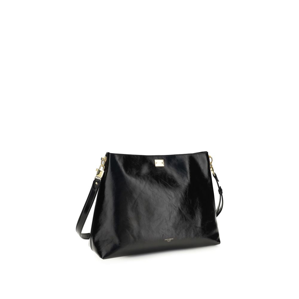 Dolce & Gabbana Black Calf Leather Shoulder Bag