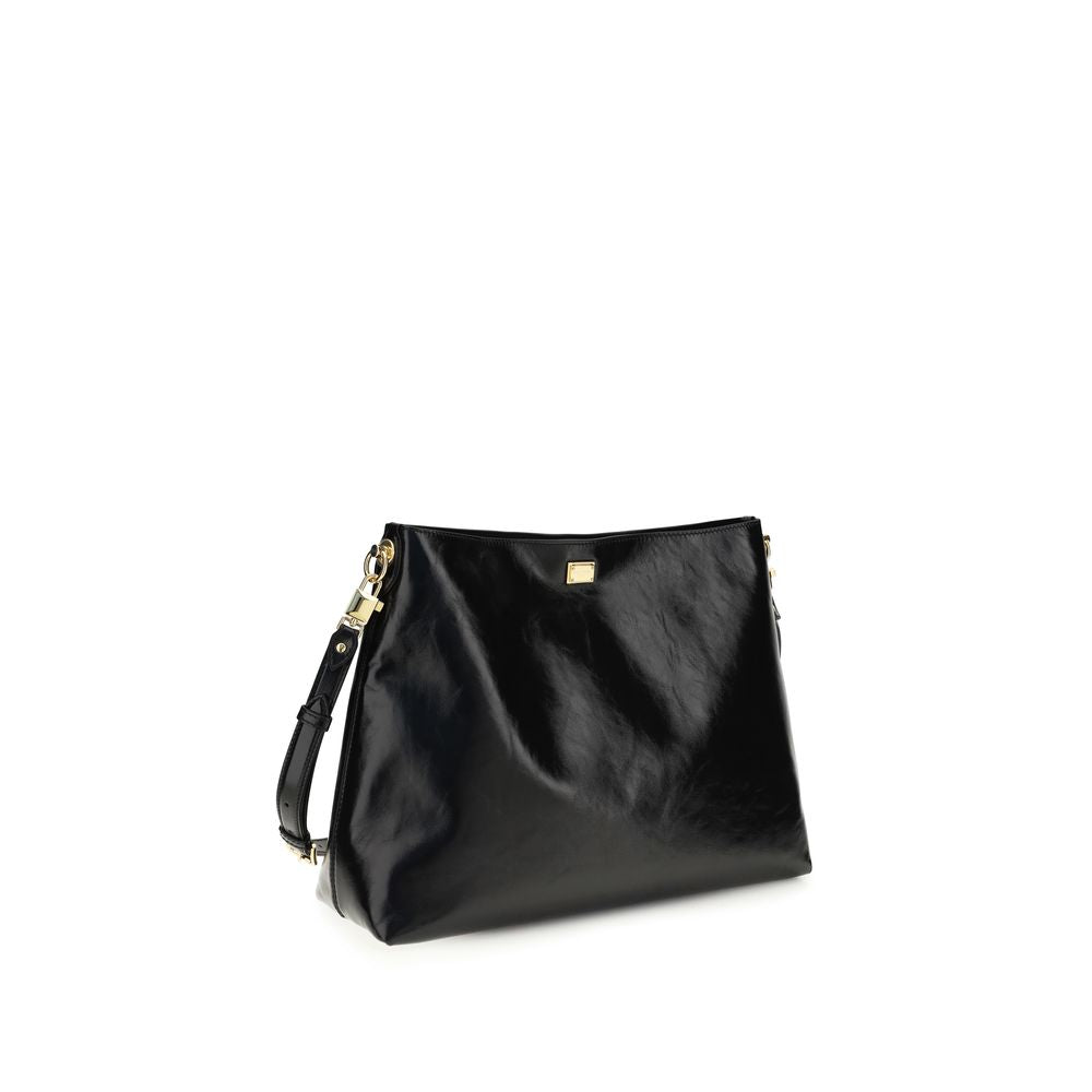 Dolce & Gabbana Black Calf Leather Shoulder Bag