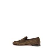 Santoni Brown Calf Leather Loafers
