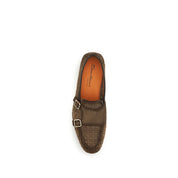 Santoni Brown Calf Leather Loafers