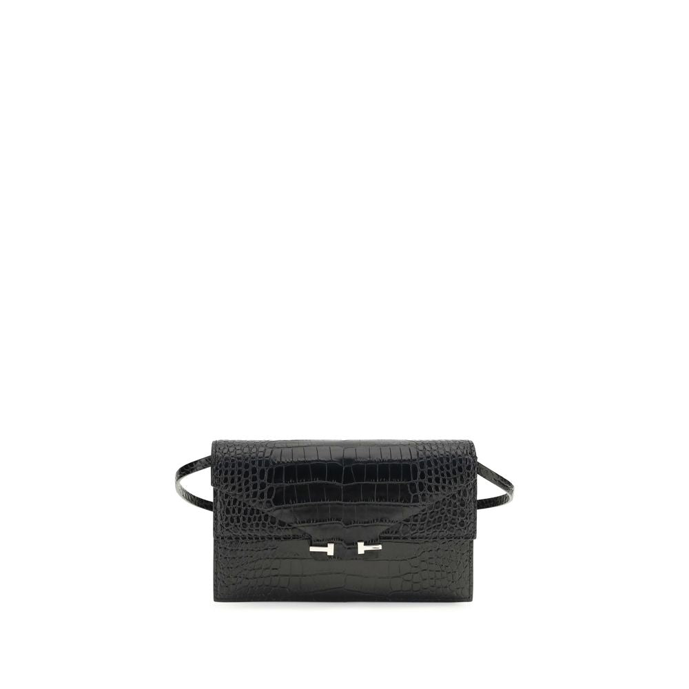Tom Ford Black Calf Leather Shoulder Bag