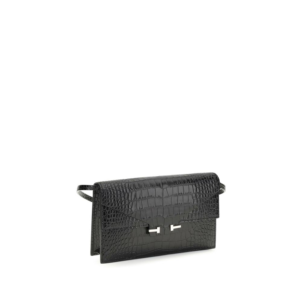 Tom Ford Black Calf Leather Shoulder Bag