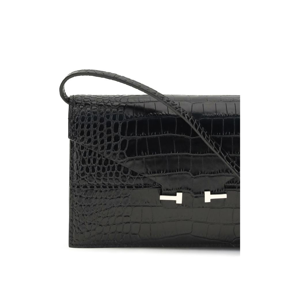 Tom Ford Black Calf Leather Shoulder Bag