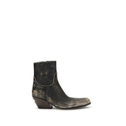 Balenciaga Black Calf Leather Ankle Boots