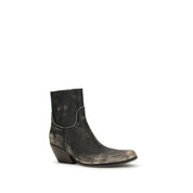 Balenciaga Black Calf Leather Ankle Boots