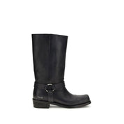 Golden Goose Black Leather Biker Ankle Boots