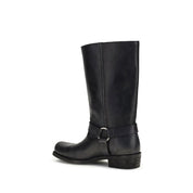 Golden Goose Black Leather Biker Ankle Boots