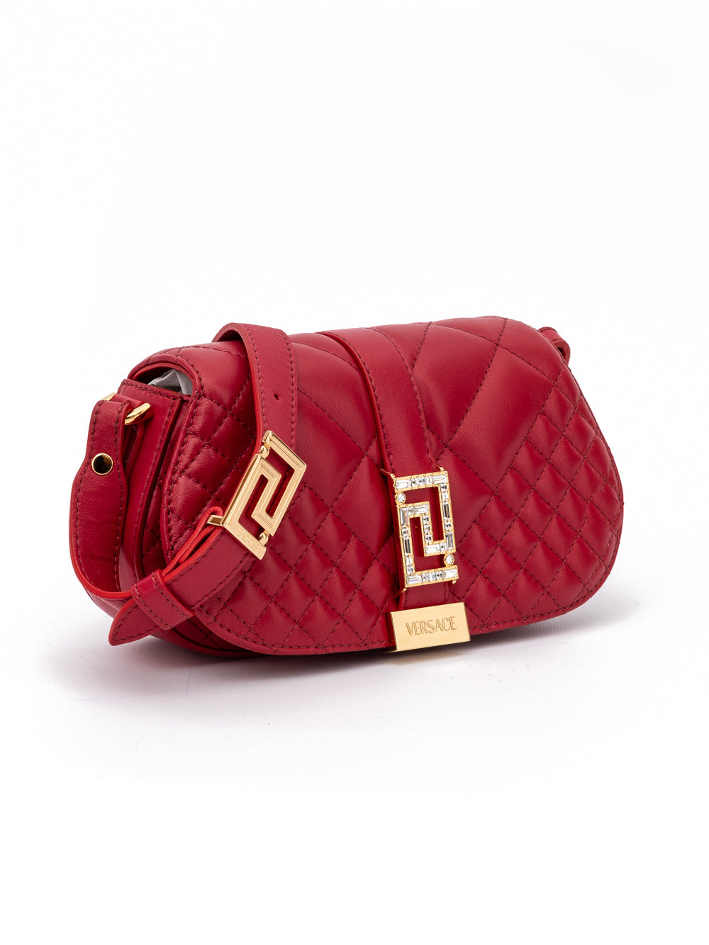 Versace Red Lambskin Shoulder Bag