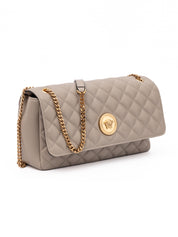 Versace Taupe Lambskin Shoulder Bag