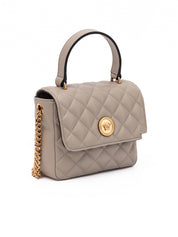 Versace Taupe Lambskin Handbag