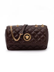 Versace Brown Quilted Lambskin Shoulder Bag