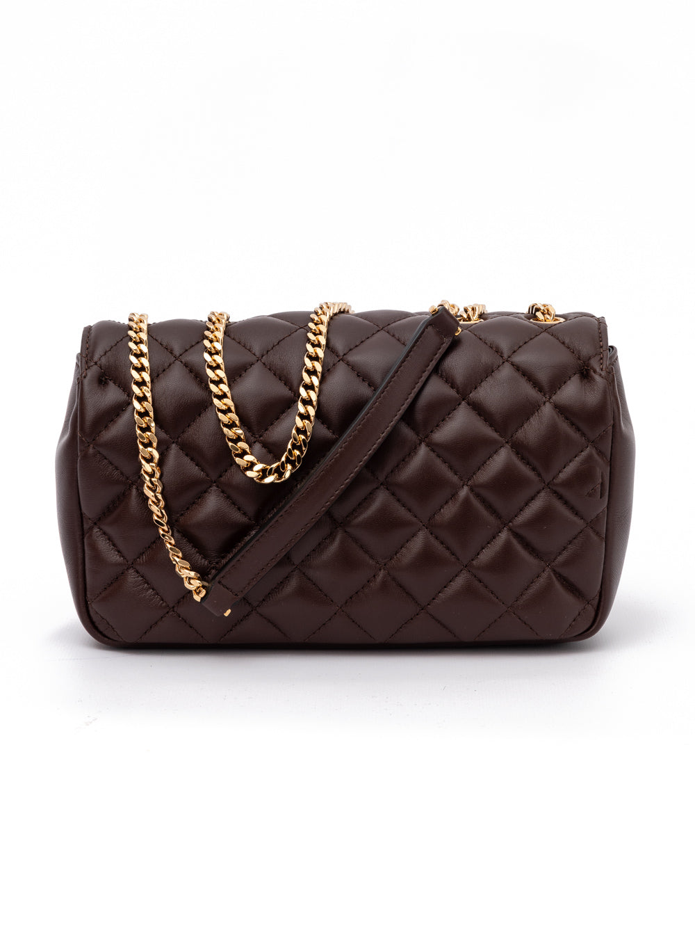 Versace Brown Quilted Lambskin Shoulder Bag