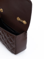 Versace Brown Quilted Lambskin Shoulder Bag