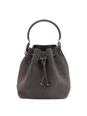 Jimmy Choo Dark Grey Suede Bucket Bag