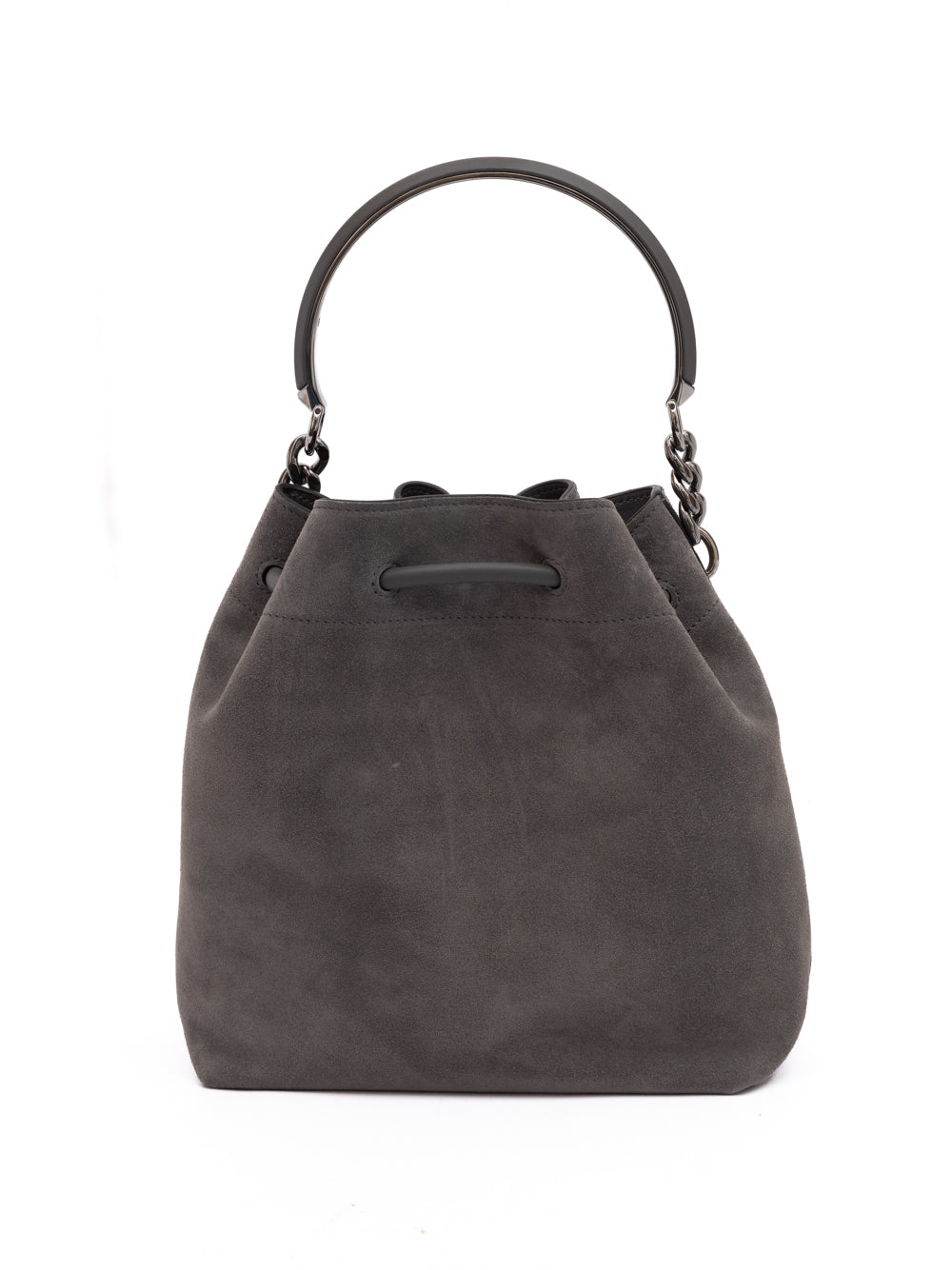 Jimmy Choo Dark Grey Suede Bucket Bag