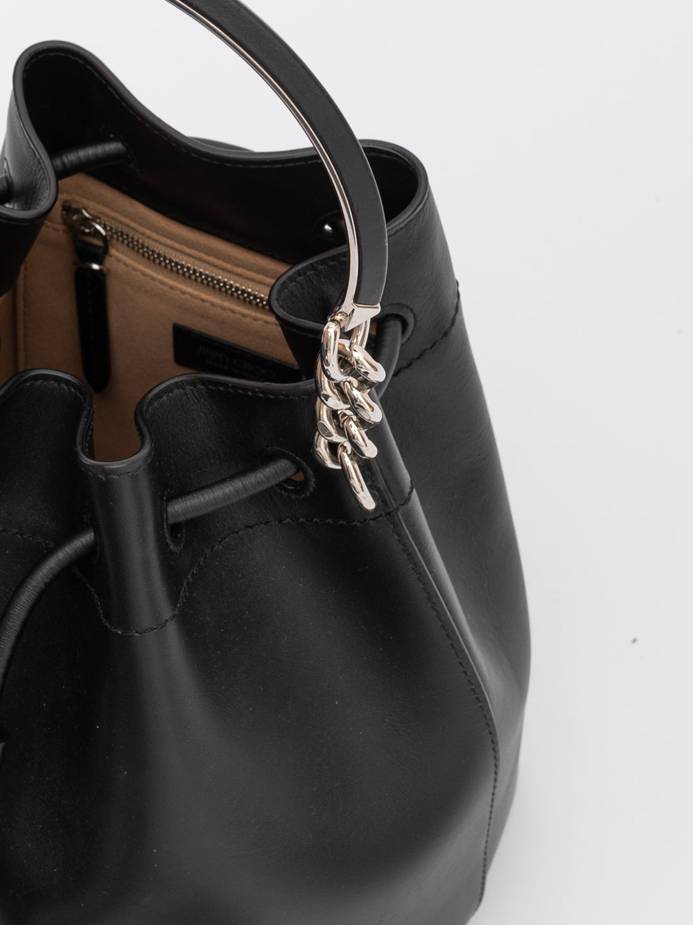 Jimmy Choo Black Leather Bucket Bag