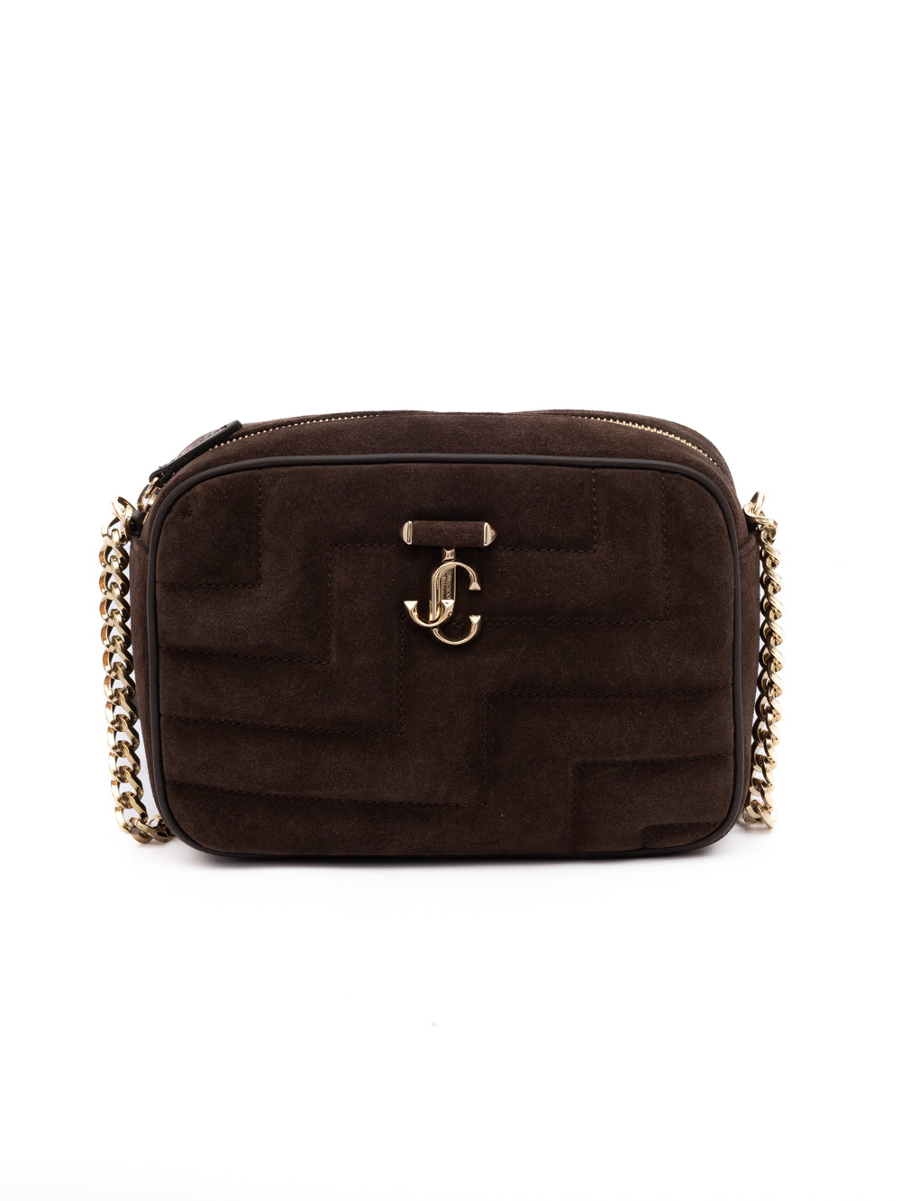 Jimmy Choo Chocolate Brown Suede Camera Crossbody Bag