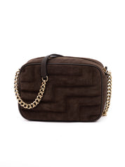 Jimmy Choo Chocolate Brown Suede Camera Crossbody Bag