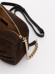 Jimmy Choo Chocolate Brown Suede Camera Crossbody Bag
