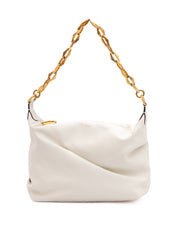 Jimmy Choo White Soft Calf Leather Hobo Shoulder Bag