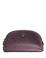 Dolce & Gabbana Dark Purple Calfskin DG Logo Pouch Wallet