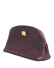 Dolce & Gabbana Dark Purple Calfskin Pouch Wallet