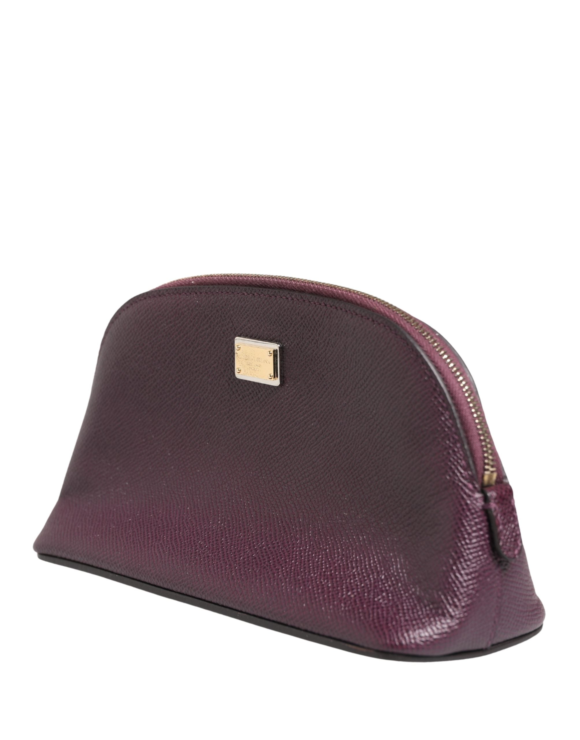 Dolce & Gabbana Dark Purple Calfskin DG Logo Pouch Wallet