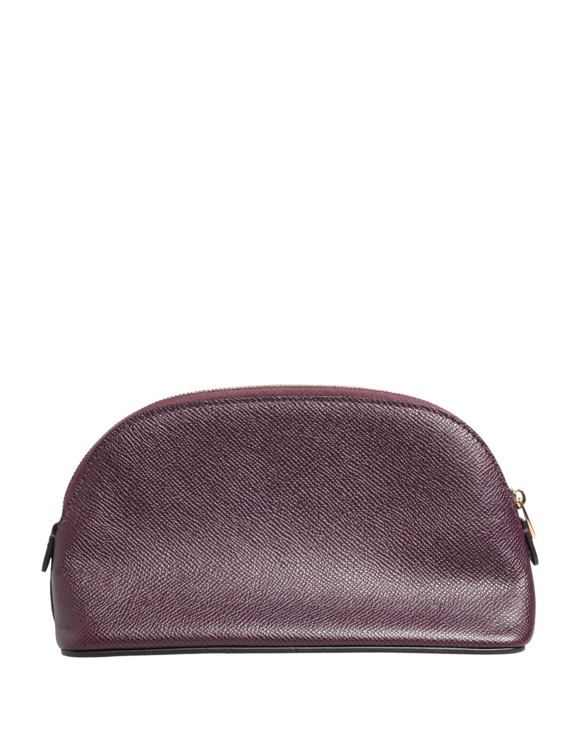 Dolce & Gabbana Dark Purple Calfskin Pouch Wallet