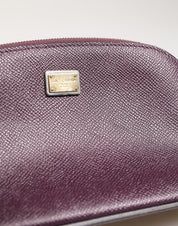 Dolce & Gabbana Dark Purple Calfskin DG Logo Pouch Wallet